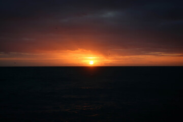 Fototapeta na wymiar Late sunset view from Worthing pier, England