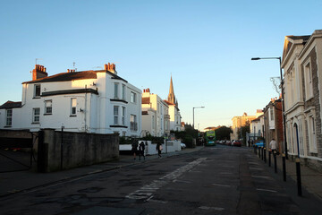 Old street architecture of Ryde town by sunrise, Isle of Wight, England