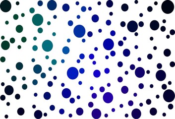 Dark Blue, Green vector  backdrop with dots. Beautiful colored illustration with blurred circles in nature style. Pattern for futuristic ad, booklets.