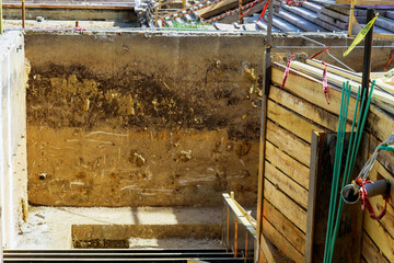 Construction working on street repairing street, sidewalk with cement Washington DC