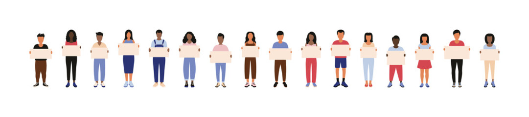 Obraz premium People with posters