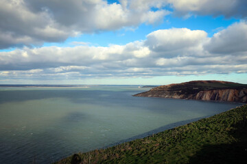 Solent straight view from Isle of Wight, England