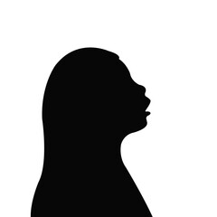 a girl head silhouette vector