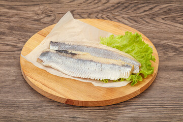 Herring fillet with salad leaves
