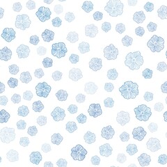 Obraz premium Light BLUE vector seamless abstract pattern with flowers. Glitter abstract illustration with flowers. Template for business cards, websites.