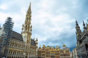 Fototapeta na wymiar Grand Place square architecture, Brussels