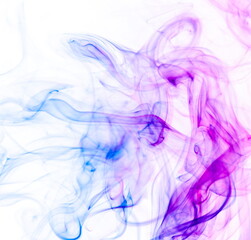 Colored smoke on white background