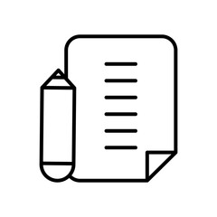 document page and pencil icon, line style