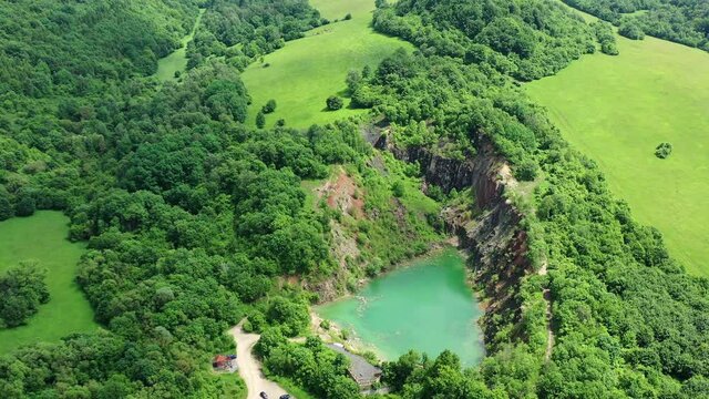Aerial view of Lake Benatina in Slovakia