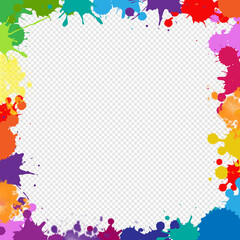 Colorful Frame With Blobs Isolated Transparent Background, Vector Illustration
