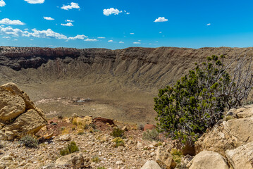 A view of the meteorite crater near Winslow, Arizona