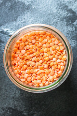 lentils bean product set Menu concept serving size. food background top view copy space organic healthy eating