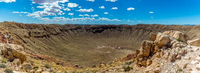 Meteorite crater near Winslow, Arizona view from the south east rim