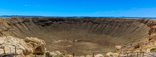 View of the meteorite crater near Winslow, Arizona from the observation platform