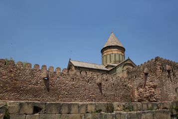 Outer wall of Svetitskhoveli Cathedral, Mtskheta, Georgia