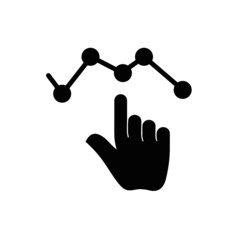 Hand touch business graph outline icon. linear style sign for mobile concept and web design. Hand and business diagram simple line vector icon. Symbol, logo illustration. Pixel perfect vector graphics