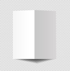 White Booklet Mockup Isolated Transparent Background With Gradient Mesh, Vector Illustration