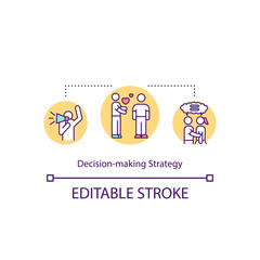 Decision making strategy concept icon. Personal behaviour. Attitude in relationship. Individual experience idea thin line illustration. Vector isolated outline RGB color drawing. Editable stroke