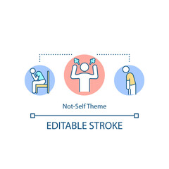 Not self theme concept icon. Frustration from inauthenticity. Anger from burnout. Human design system idea thin line illustration. Vector isolated outline RGB color drawing. Editable stroke