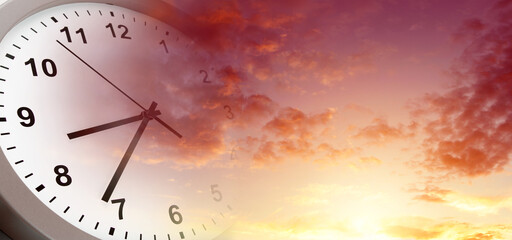Fototapeta na wymiar Clock in sky