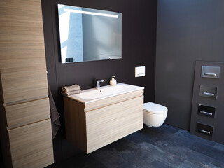 Fototapeta na wymiar Beautiful Modern Bathroom in Luxury New Home