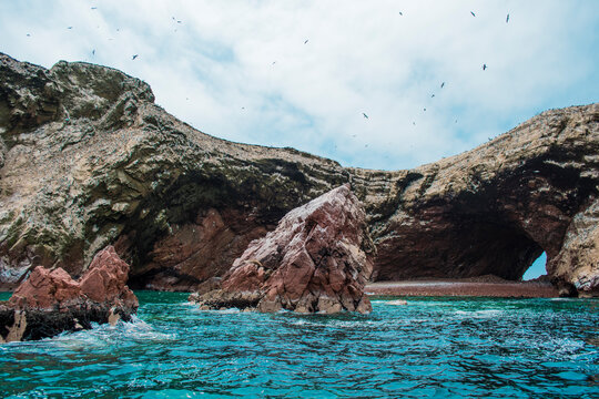 Beautiful Island full of birds and wild life surrounded by blue water