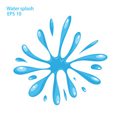 Water. Splash and spray. Set. Vector image.