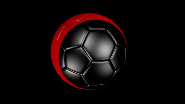soccer ball with the flag of Germany on black background
