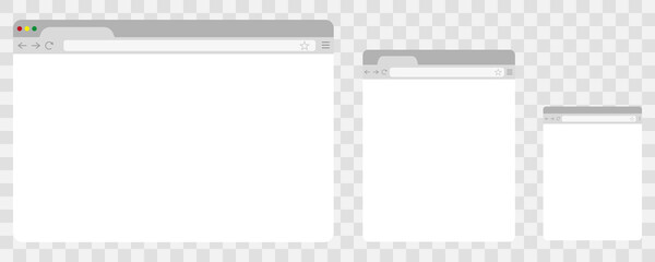 Browser window icon .Set of flat blank browser .Web window screen .