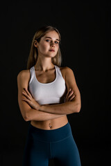 Portrait of a young girl with fit complection