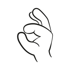 Cartoon Hand gesture, showing OK symbol.