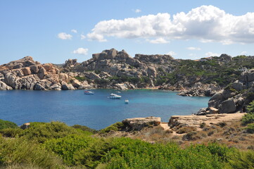 Obraz premium View from the high Bank of the mountain slope to the beautiful azure sea