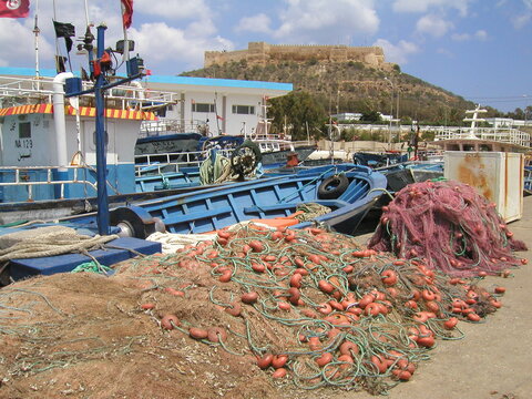 KELIBIA, A PORT IN NORTHERN TUNISIA. 
