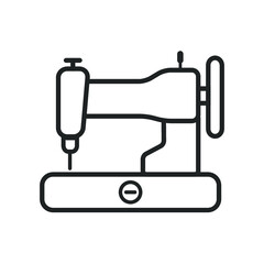 Sewing machine line icon, outline vector sign, linear style pictogram isolated on white. Symbol, logo illustration. 