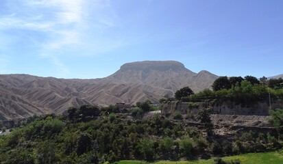 View to Cerro Baúl (Trunk Mountain) from Moquegua Valley (Southern peruvian desert)