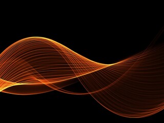 Abstract orange wave on a black background