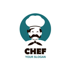 moustached chef man icon isolated on white background