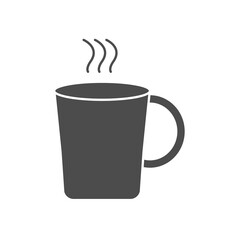 hot coffee mug icon, silhouette style