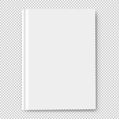 White Book Template Mockup Isolated Transparent Background With Gradient Mesh, Vector Illustration