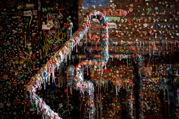 Gum on a wall in Seattle, Washington 