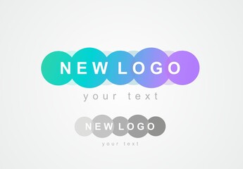 Beautiful logo in a circle. Abstract vector round icon with rings.