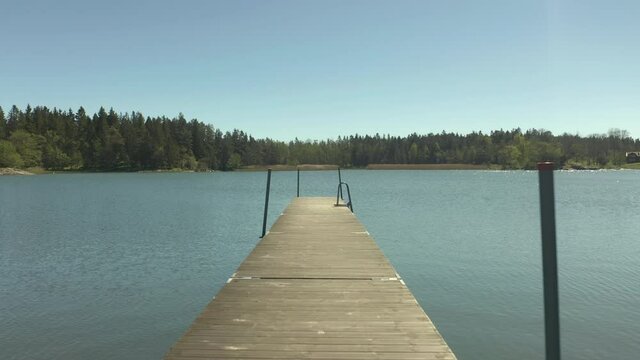 Wooden pier during a sunny summer day