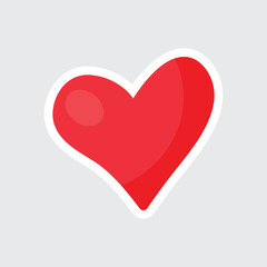 sticker heart icon red symbol vector 
