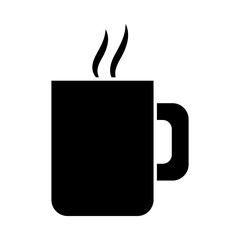 hot coffee mug icon, silhouette style