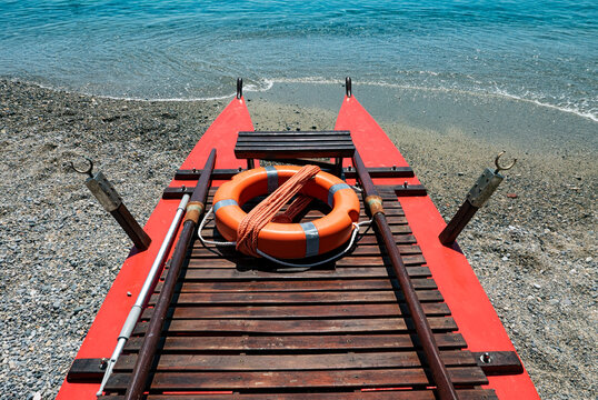 Detail of a typical Italian baywatch boat