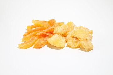 白背景のリンゴグラッセとメロングラッセ