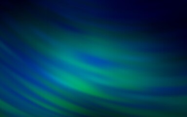 Dark Blue, Green vector background with curved lines. A circumflex abstract illustration with gradient. Elegant pattern for a brand book.