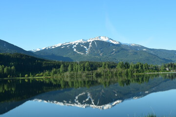 Naklejka na ściany i meble a lake in whistler canada mirror reflection