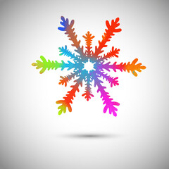 Fototapeta na wymiar A multi-colored abstraction of a snowflake. Vector illustration