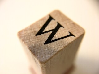 Letter W Rubber Stamp For Arts & Crafts Close Up